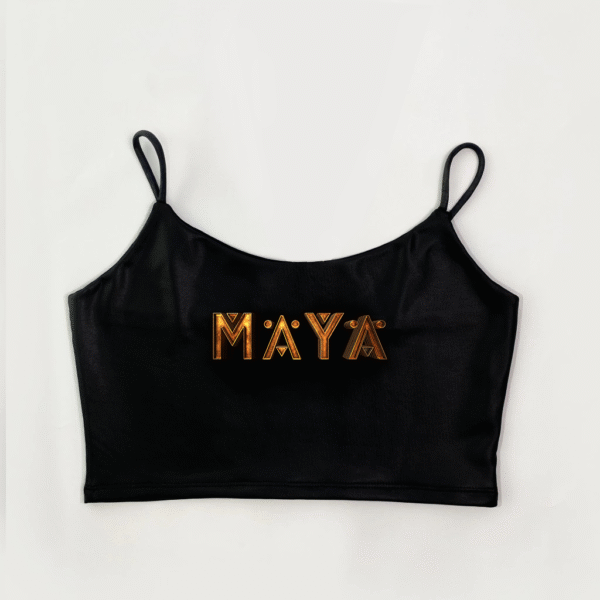 Cropped Alça Preto - Maya 2025